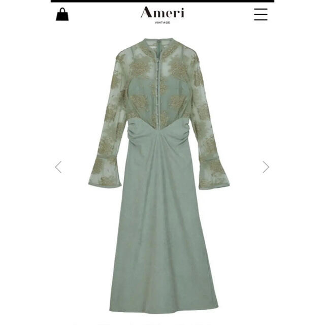 Ameri VINTAGE(アメリヴィンテージ)のAmeri VINTAGE Flower lace dress  レディースのワンピース(ロングワンピース/マキシワンピース)の商品写真