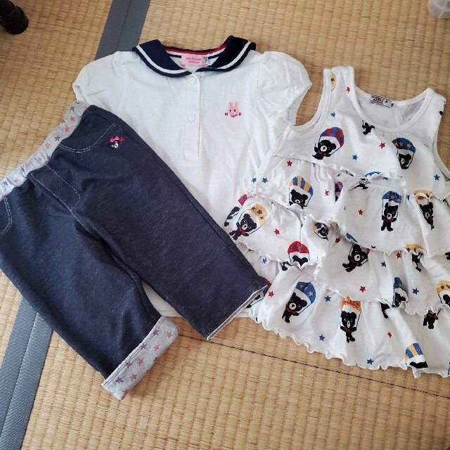 mikihouse(ミキハウス)のミキハウス 夏服3点セット(古着) キッズ/ベビー/マタニティのキッズ服女の子用(90cm~)(その他)の商品写真