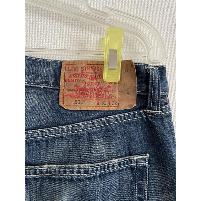 TMT(ティーエムティー)の限定　キムタク　TMT×Levi's リーバイス 501 レザーリペア加工デニム メンズのパンツ(デニム/ジーンズ)の商品写真