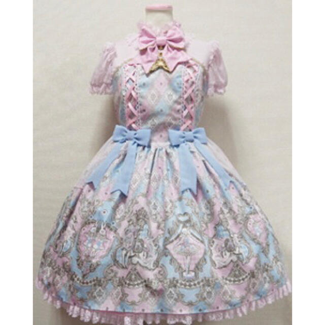 Angelic Pretty(アンジェリックプリティー)のアレルキナーダワンピース5点フルセット　ピンク　AngelicPretty レディースのワンピース(ひざ丈ワンピース)の商品写真