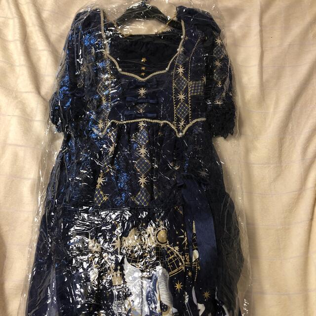 Angelic Pretty(アンジェリックプリティー)のCrystal Dream Carnival dressセット　紺　 レディースのフォーマル/ドレス(ミディアムドレス)の商品写真