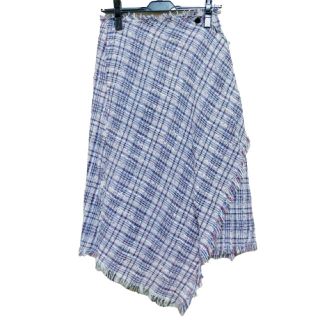 トゥモローランド(TOMORROWLAND)の【Unaca】定価約2万　サマーツイードラップスカート(ひざ丈スカート)