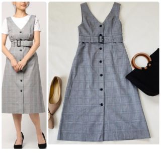 マイストラーダ(Mystrada)の美品✨マイストラーダ ジャンパースカート ロング グレンチェック 春服夏服(ロングワンピース/マキシワンピース)