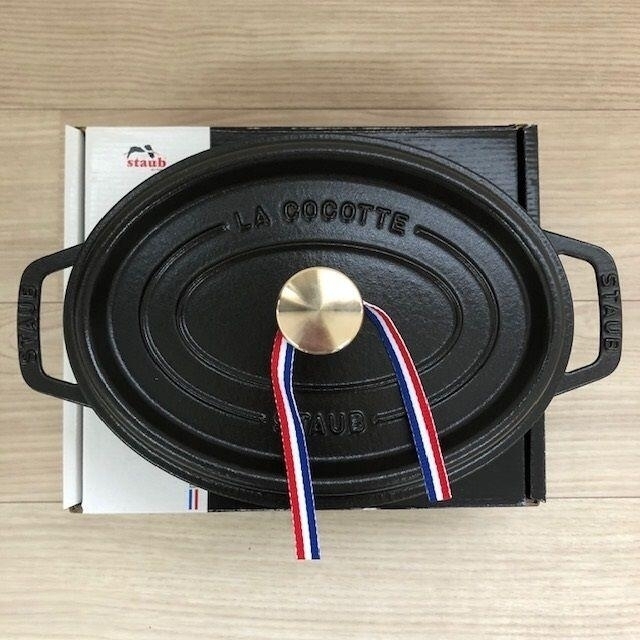 【363】ストウブ ピコ ココットオーバル 23cm STAUB　ブラック約95cm高さ