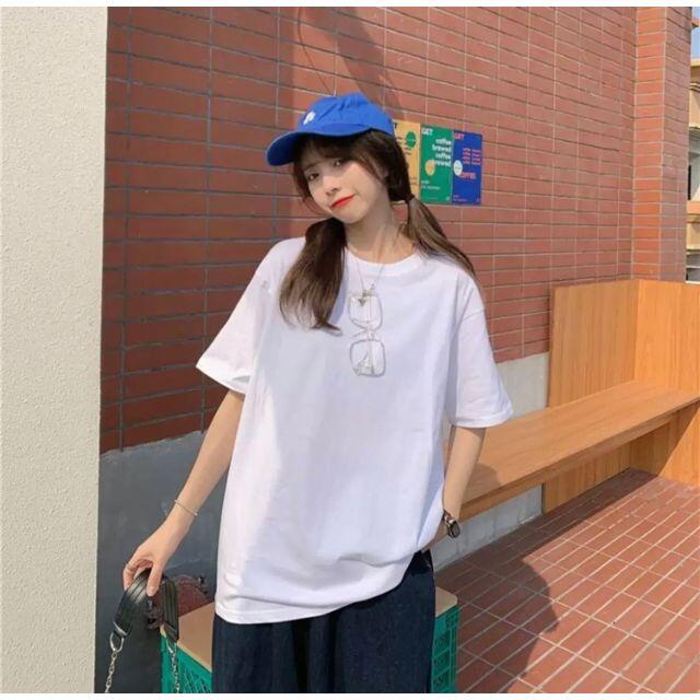 【新品】レディース半袖オーバーサイズTシャツ　シンプル　無地　ゆったり　韓国　夏