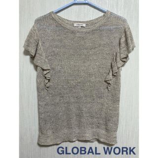 グローバルワーク(GLOBAL WORK)のグローバルワーク　サマーニット　フレンチリネン　麻　M グレー(ニット/セーター)