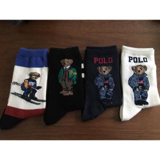 ポロラルフローレン(POLO RALPH LAUREN)の新品タグ付き ラルフローレン靴下4足22〜24㎝ ベア　スキークマ(ソックス)