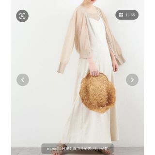 ナチュラルクチュール(natural couture)のnatural couture リネン混バックリボン大人ワンピース(ロングワンピース/マキシワンピース)