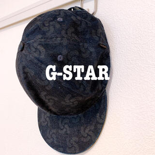 ジースター(G-STAR RAW)のG-STAR ジースター　キャップ　メンズ　美品 総柄　柄物　デニム　帽子(キャップ)