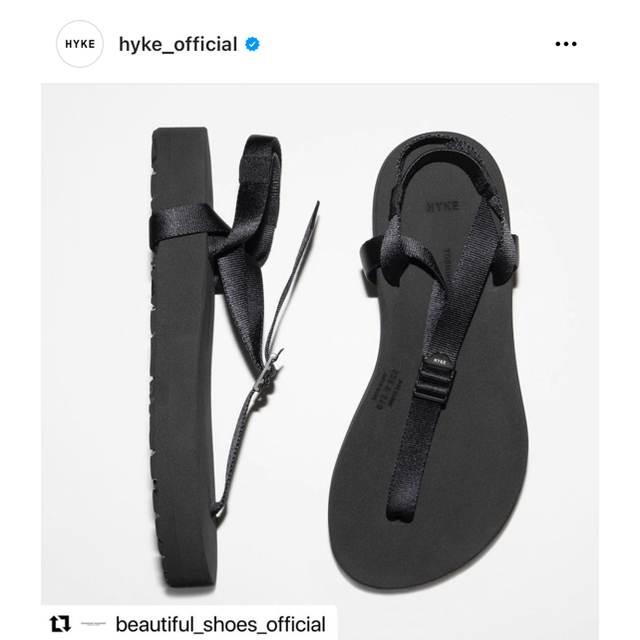 HYKE(ハイク)の【新品】HYKE ビューティフルシューズ 2021 ハイク ブラック 23.5㌢ レディースの靴/シューズ(サンダル)の商品写真