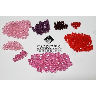 スワロフスキー(SWAROVSKI)の♡ SWAROVSKI ソロバン型 ピンク＆レッド系 mix(各種パーツ)