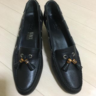 グッチ(Gucci)のGUCCI グッチ ローファー　パンプス　レザー　黒　ブラック　サイズ36(ハイヒール/パンプス)