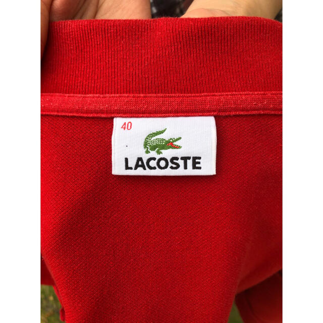 LACOSTE(ラコステ)のLACOSTE　ラコステ　日本製　ワンピース　ポロシャツ　赤レッド　状態◎ レディースのワンピース(ひざ丈ワンピース)の商品写真