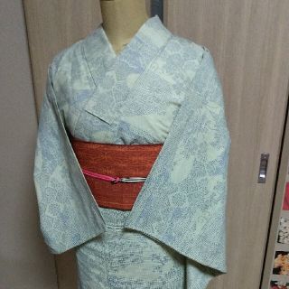 夏単衣着物と半幅帯セット最終値下げ　SALE(着物)