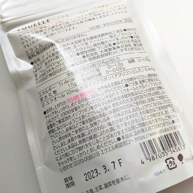 大塚製薬 エクエル 30日分 120粒 2袋 1