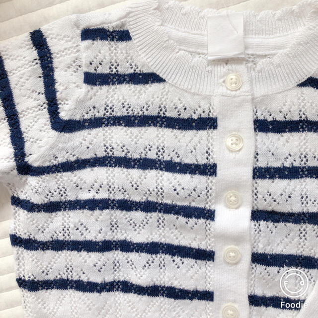 babyGAP(ベビーギャップ)の新品♡baby gap ボーダーカーディガン キッズ/ベビー/マタニティのキッズ服女の子用(90cm~)(カーディガン)の商品写真