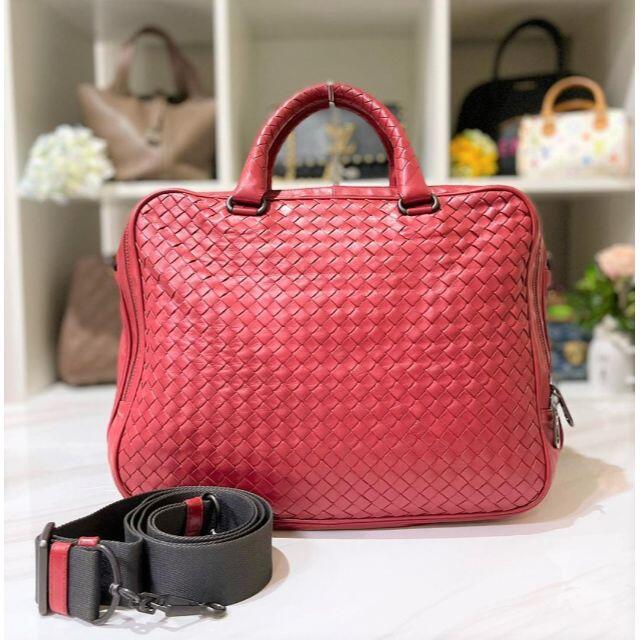 Bottega Veneta - ボッテガヴェネタ 2way ビジネスバッグ 赤 イントレ