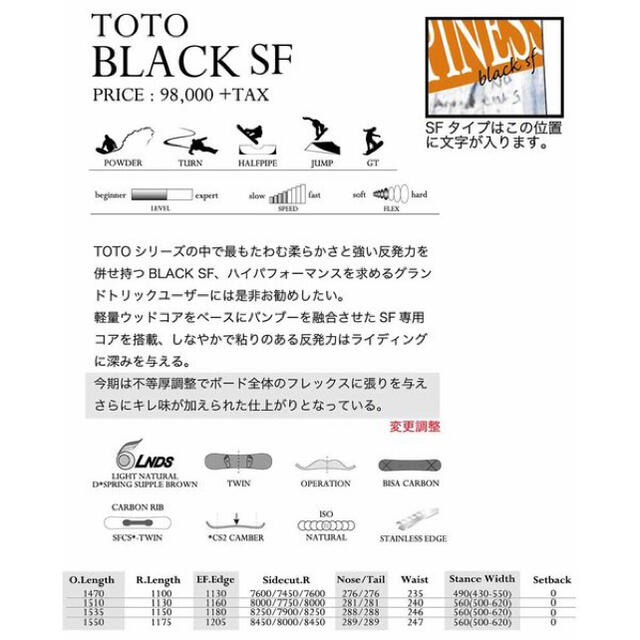 新品 未使用 MOSS TOTO BLACK SF 153 スノーボード