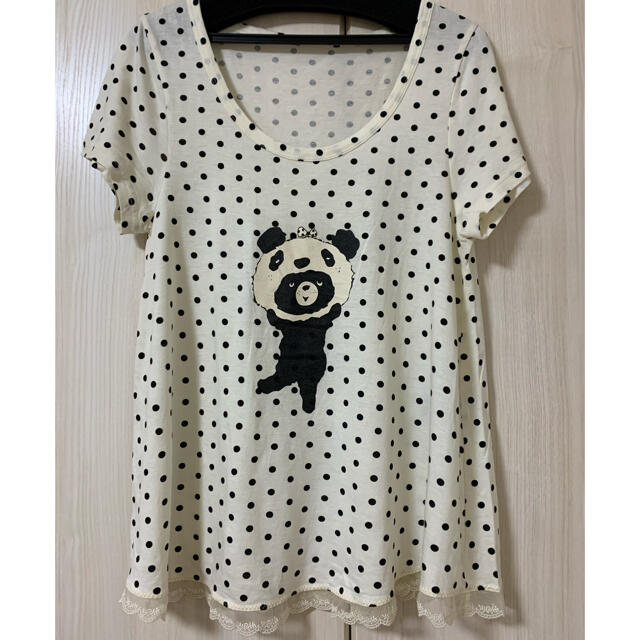 franche lippee(フランシュリッペ)のフランシュリッペ・パンダくまドットフレアーT レディースのトップス(Tシャツ(半袖/袖なし))の商品写真