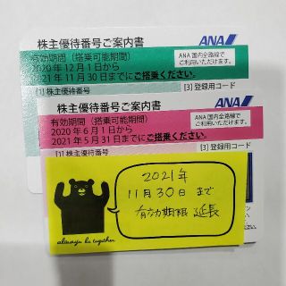 エーエヌエー(ゼンニッポンクウユ)(ANA(全日本空輸))のANA　株主優待 　2枚(その他)