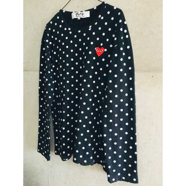 COMME des GARCONS(コムデギャルソン)の【希少★メンズMサイズ】プレイコムデギャルソン 黒 ドット DOT 長袖Tシャツ メンズのトップス(Tシャツ/カットソー(七分/長袖))の商品写真