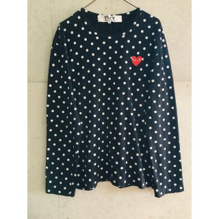 コムデギャルソン(COMME des GARCONS)の【希少★メンズMサイズ】プレイコムデギャルソン 黒 ドット DOT 長袖Tシャツ(Tシャツ/カットソー(七分/長袖))