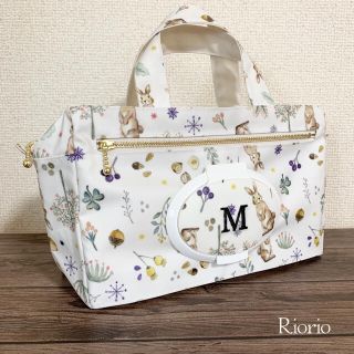 新入荷　イニシャル刺繍入り★ラビット柄おむつポーチ(外出用品)