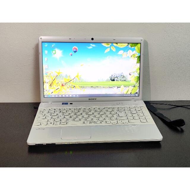 SONY(ソニー)の☘️ホワイトカラー/VAIO/SONY/ノートパソコン/大容量640GB☘️ スマホ/家電/カメラのPC/タブレット(ノートPC)の商品写真