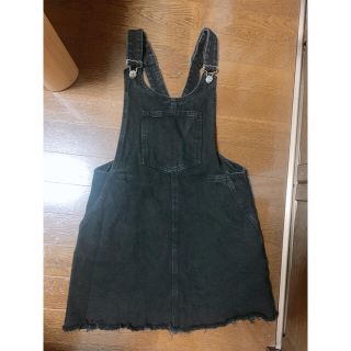 ザラ(ZARA)のサロペットミニスカート　ブラック(サロペット/オーバーオール)