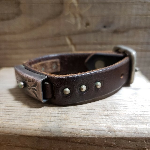 故 AL SOMERS アルソマーズ レザー シルバー ターコイズ ブレスレット