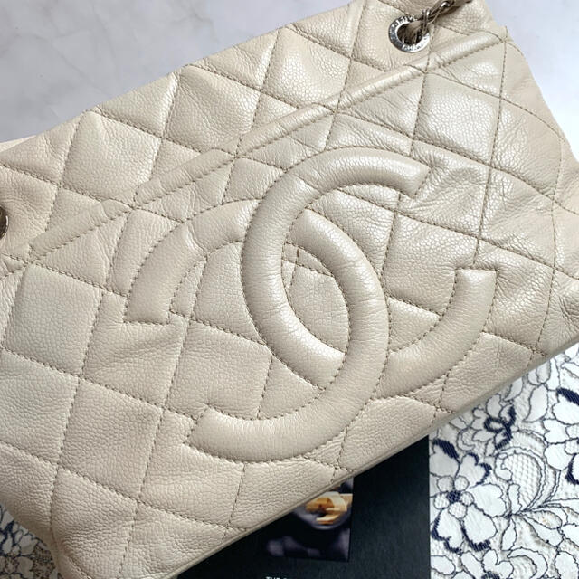 CHANEL - 【YnR】CHANEL キャビアスキン チェーンショルダー ダブルチェーン