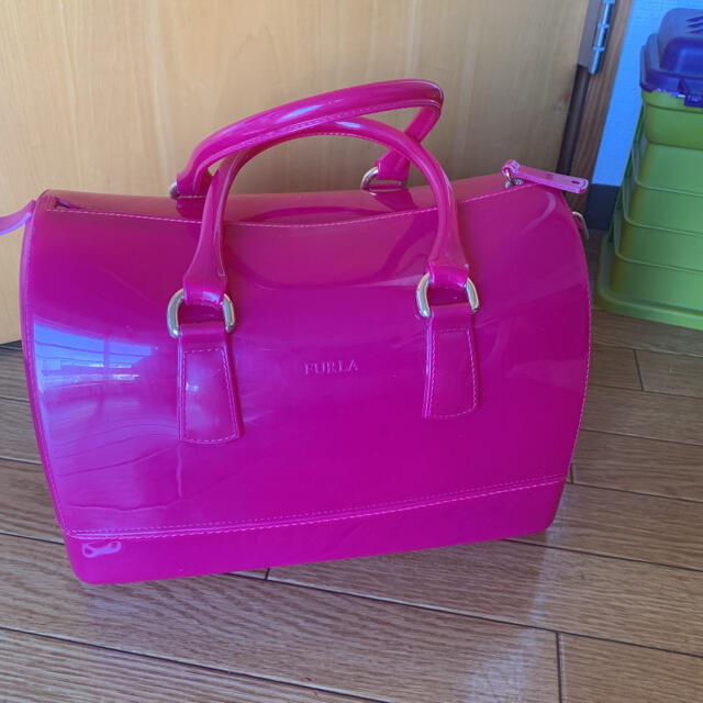 レディースFURLA キャンディバッグ　ピンクパープル