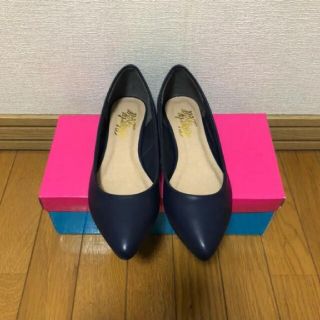 【めいさま専用】ポインテッドトゥのローヒールパンプス　フラットシューズ(ハイヒール/パンプス)