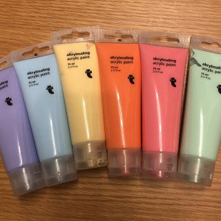 フライングタイガーコペンハーゲン(Flying Tiger Copenhagen)のフライングタイガー   水性　アクリル絵の具　75ml パステルカラー6種(絵の具/ポスターカラー)