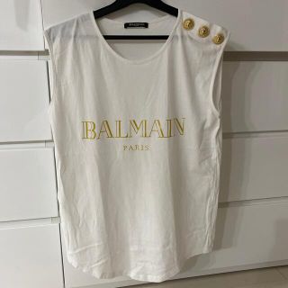 バルマン(BALMAIN)のバルマン　タンクトップ✨✨ホワイト✖︎ゴールドロゴ(タンクトップ)