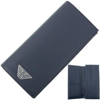 エンポリオアルマーニ(EMPORIO ARMANI)の アルマーニエンポリオ AEMPORIO ARMANI 長財布 イーグルロゴ キャンバス メンズ ネイビー 新品 1410-2-37(長財布)