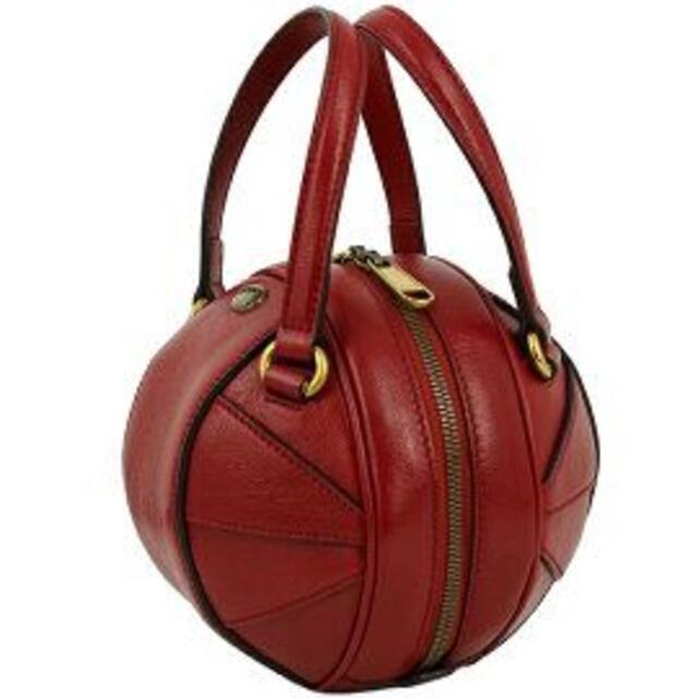 Gucci(グッチ)のグッチ GUCCI バスケットボールシェイプ ハンドバッグ カーフレザー レッド レディース ボルドー レッド ゴールド 未使用 グッチ 155621 レディースのバッグ(ハンドバッグ)の商品写真