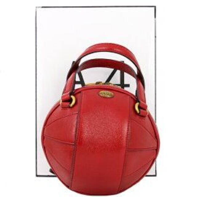 GUCCI(グッチ)のグッチ GUCCI バスケットボールシェイプ ハンドバッグ カーフレザー レッド レディース ボルドー レッド ゴールド 未使用 グッチ 155621 レディースのバッグ(ハンドバッグ)の商品写真