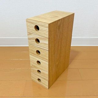 ムジルシリョウヒン(MUJI (無印良品))の【無印良品】木製小物収納6段 約幅8.4ｘ奥行17ｘ高さ25.2ｃｍ(ケース/ボックス)