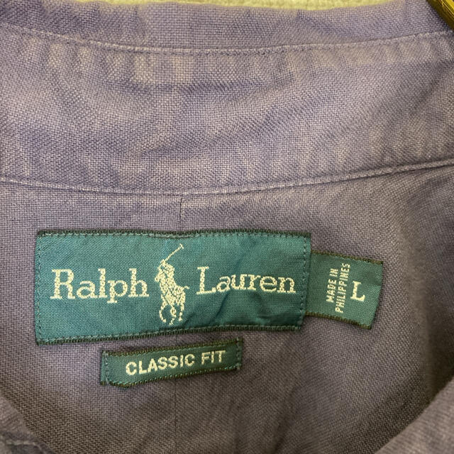 Ralph Lauren(ラルフローレン)の90s ラルフローレン BDシャツ 半袖ワンポイント 刺繍ロゴ ネイビー メンズのトップス(シャツ)の商品写真