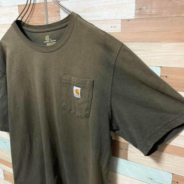 carhartt(カーハート)の古着カーハートゆるだぼワンポイントオーバーサイズTシャツ緑グリーン2XL メンズのトップス(Tシャツ/カットソー(半袖/袖なし))の商品写真