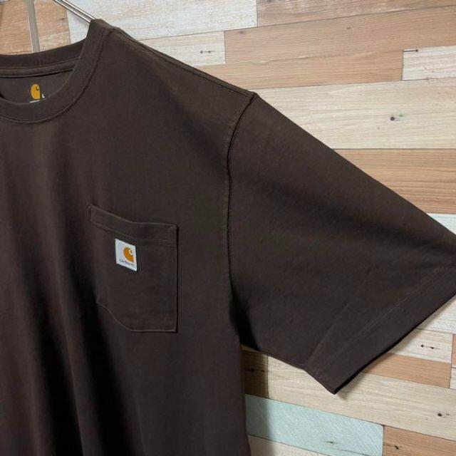 carhartt(カーハート)の古着美品ゆるだぼカーハートワンポイントTシャツ焦茶ダークブラウン2XL相当 メンズのトップス(Tシャツ/カットソー(半袖/袖なし))の商品写真