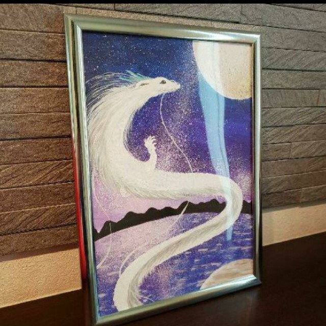 原画 絵画 白龍 最速の龍 龍 開運画 昇龍 金運 龍神 商売繁盛 富 財運