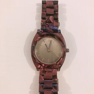 ニクソン(NIXON)のNixon  腕時計　タイムテラー　紫　ベルベット(腕時計)