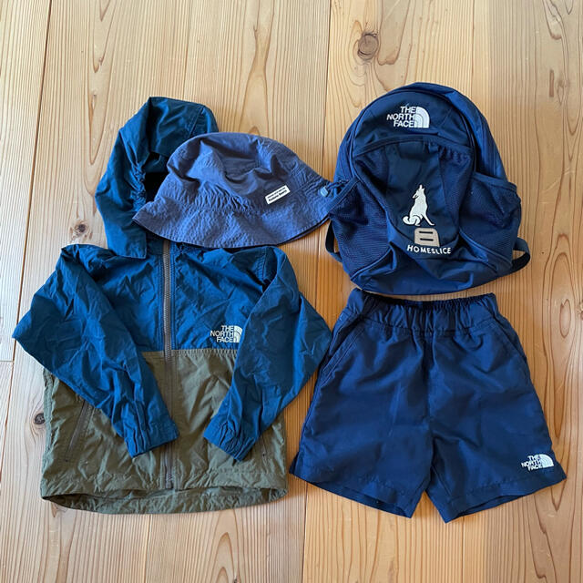 THE NORTH FACE(ザノースフェイス)の(セット販売)ノースフェイス　キッズ　ウィンドブレーカー　水着　リュック キッズ/ベビー/マタニティのキッズ服男の子用(90cm~)(ジャケット/上着)の商品写真