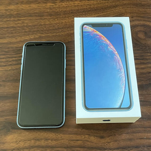 値下げ済】iPhone XR (ブルー/64GB) 美品・未使用付属品付き 訳あり