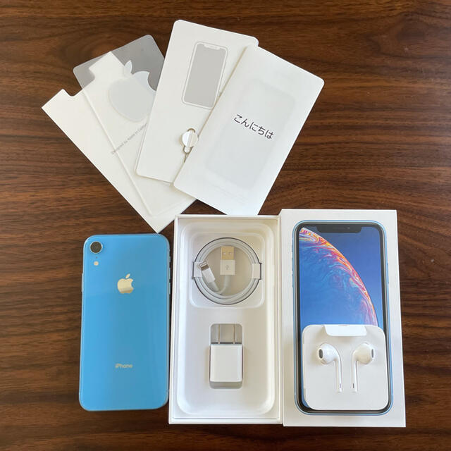 【値下げ済】iPhone XR (ブルー/64GB) 美品・未使用付属品付き