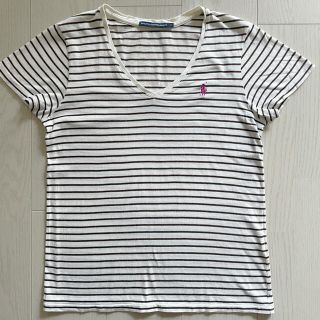 ポロラルフローレン(POLO RALPH LAUREN)のポロラルフローレン　Tシャツ(アイボリー茶ボーダー)(Tシャツ(半袖/袖なし))