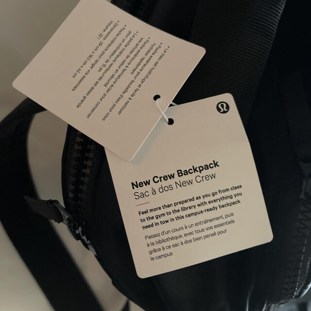 lululemon(ルルレモン)のcoco様専用日本未発売　New Crew Backpack 新品タグ付　22L レディースのバッグ(リュック/バックパック)の商品写真