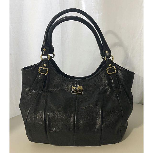COACH - COACH コーチ レザー ショルダートートバッグ ブラック 横幅約40cm